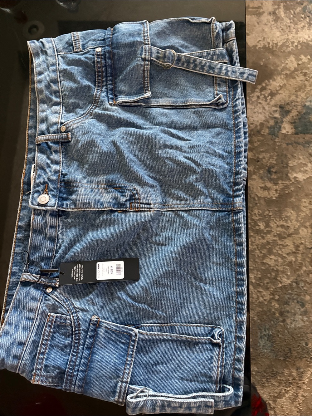 Men's Blue Denim Jeans Skirt - Classic Utility Style